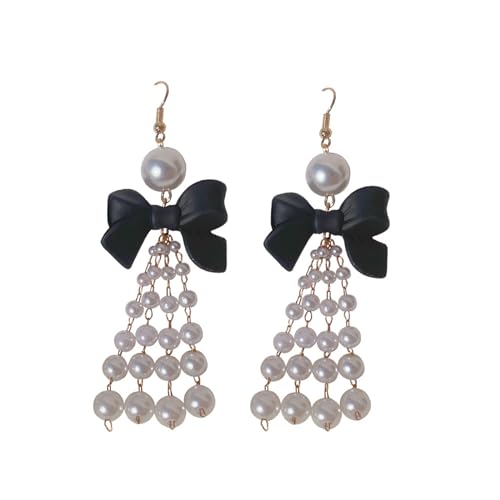 Trendy Anhänger Ohrropfen Schmuck Charme Wunderhafte Bogenknotenohrringe Schmücken Elegante Perlen Drop Anhänger Accessoire Hooks Ornament Orament von GMBYLBY