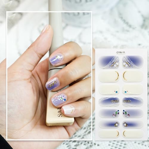 Wasserfeste Nagelaufkleber Selbstklebende Transferkunst Dekorationen 14 Tipps Abziehbilder Wraps Aufkleber Polnisches Maniküre Zubehör von GMBYLBY