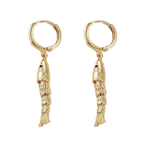 Zarte Fisch-Ohrringe, elegante baumelnde Ohrringe bieten Komfort und Stil für den täglichen Gebrauch am Strand, M, Kupfer, Kein Edelstein von GMBYLBY