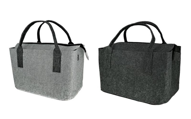 GMD Living Tragetasche ZIPPER (2-tlg), hochwertige Filztaschen in hellgrau & dunkelgrau, mit Reißverschluss von GMD Living