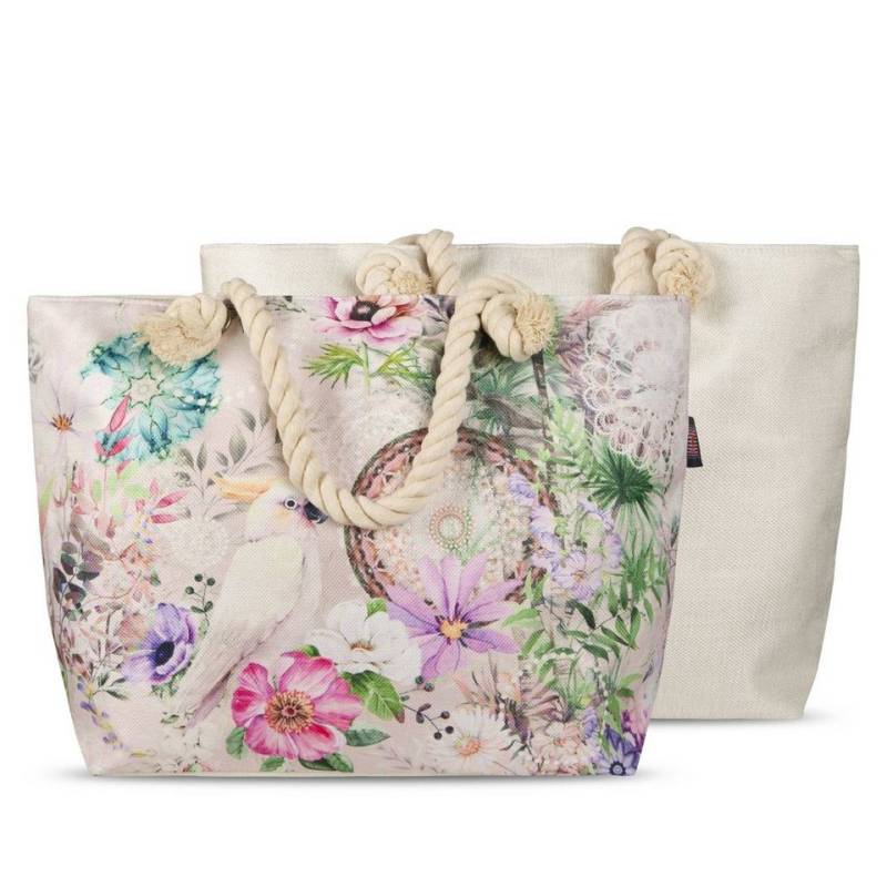 GMD Living Strandtasche INDAH, mit hochwertigem Motiv: Mandala Kakadu, 630 denier von GMD Living