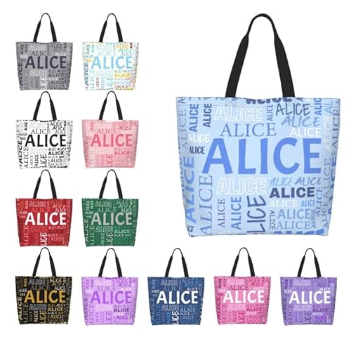 GMDLSK Personalisiert Damen Tragetasche mit Namen - Waschbar & Reißfester Polyester für Beruf/Einkauf, Praktisches Geschenk mit Innenfächern von GMDLSK