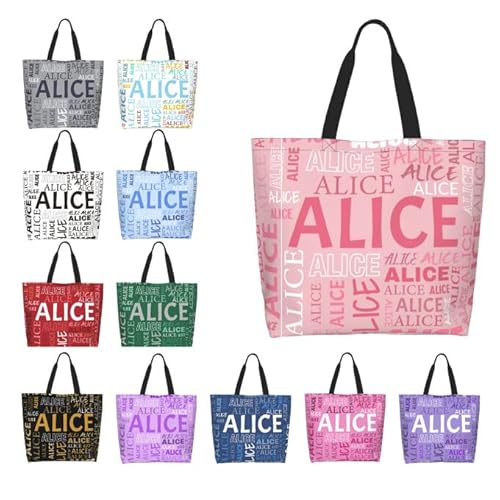 GMDLSK Personalisiert Damen Tragetasche mit Namen - Waschbar & Reißfester Polyester für Beruf/Einkauf, Praktisches Geschenk mit Innenfächern von GMDLSK