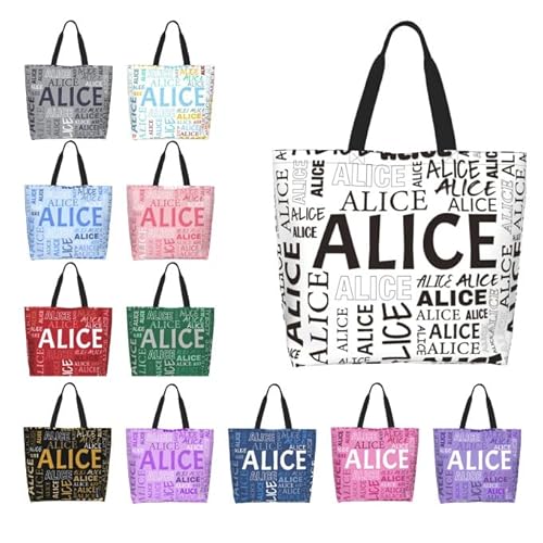 GMDLSK Personalisiert Damen Tragetasche mit Namen - Waschbar & Reißfester Polyester für Beruf/Einkauf, Praktisches Geschenk mit Innenfächern von GMDLSK