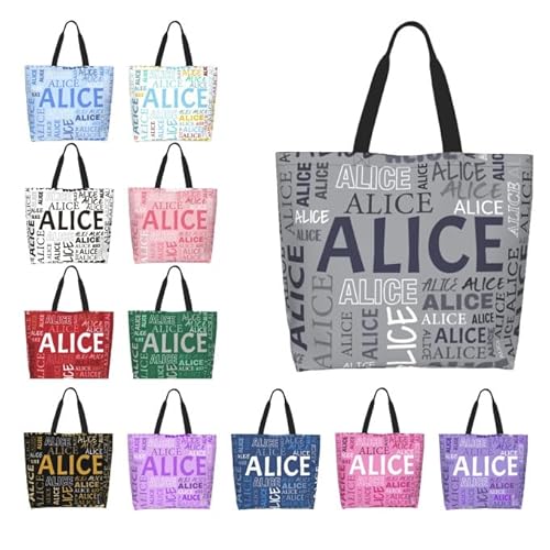 GMDLSK Personalisiert Damen Tragetasche mit Namen - Waschbar & Reißfester Polyester für Beruf/Einkauf, Praktisches Geschenk mit Innenfächern von GMDLSK