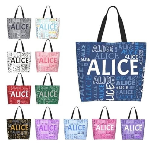 GMDLSK Personalisiert Damen Tragetasche mit Namen - Waschbar & Reißfester Polyester für Beruf/Einkauf, Praktisches Geschenk mit Innenfächern von GMDLSK