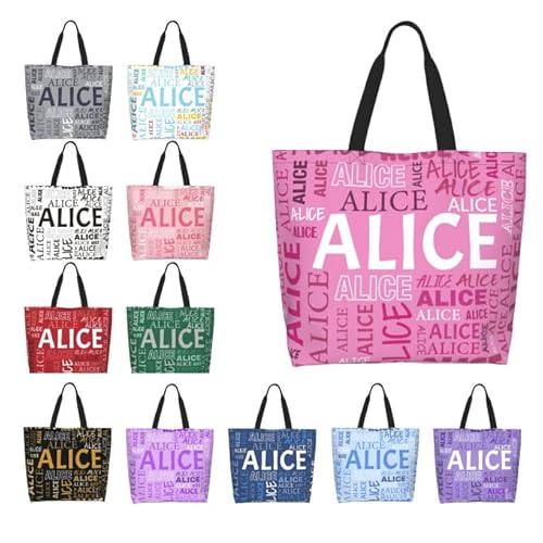 GMDLSK Personalisiert Damen Tragetasche mit Namen - Waschbar & Reißfester Polyester für Beruf/Einkauf, Praktisches Geschenk mit Innenfächern von GMDLSK