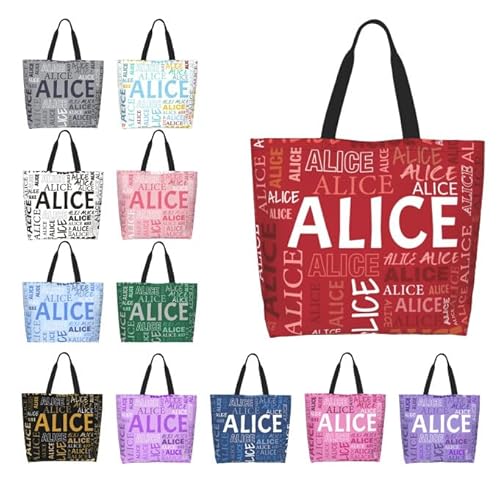 GMDLSK Personalisiert Damen Tragetasche mit Namen - Waschbar & Reißfester Polyester für Beruf/Einkauf, Praktisches Geschenk mit Innenfächern von GMDLSK