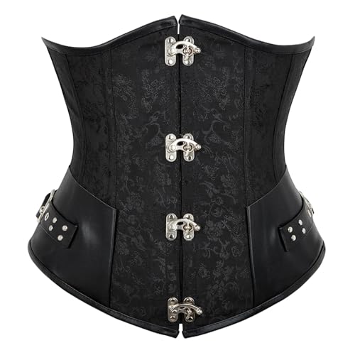 Formende Bodys Für Damen Gotische Steampunk Taille Cincher Unterbrust Korsett Bustier Trainer Plus Größe S-6Xl 6Xl Schwarz von GMDNS