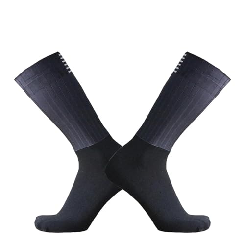 GMDNS Herrensocken Pro Team Aero Radsport Socken Anti Slip Nahtlose Silikon Laufen Sport Rennrad Schwarz von GMDNS
