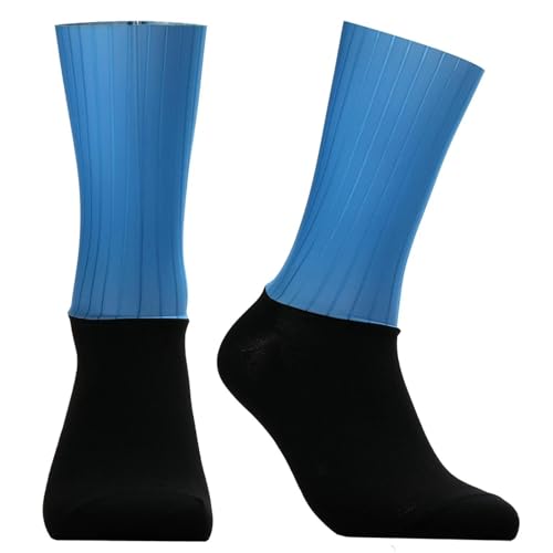 GMDNS Running-Socken Für Herren Fahrrad Team Aero Socken Nahtlose Anti Slip Radfahren Rennrad Outdoor Racing Kompression Sport 39-45 Skyblue von GMDNS