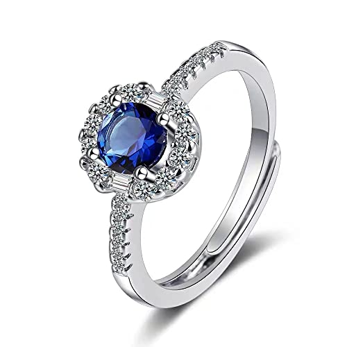GMEDRIDAS Silber Ringe für Frauen Einstellbare Damen Ringe,Ring Blauer Stein Daumen Ring Trauringe Verlobungsringe Geschenk für Frauen von GMEDRIDAS