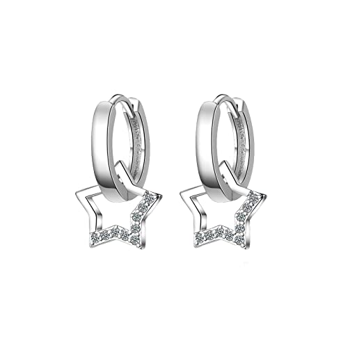Stella Ohrringe Silber Hängend - 925 Creolen Klein für Damen und Mädchen - 12mm Schmuck von GMEDRIDAS