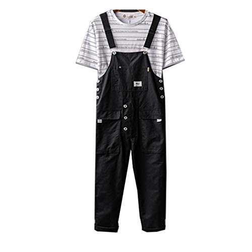 GMFOSEOZ Mann lässig Overalls Fracht Overalls Latzhose Männer Overalls Strampler Einteilige Spielanzüge Black L von GMFOSEOZ