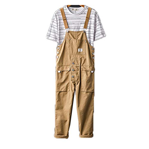 GMFOSEOZ Mann lässig Overalls Fracht Overalls Latzhose Männer Overalls Strampler Einteilige Spielanzüge Khaki M von GMFOSEOZ