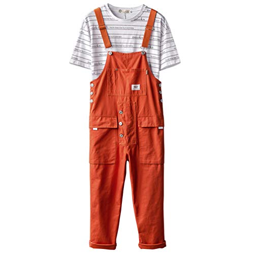 GMFOSEOZ Mann lässig Overalls Fracht Overalls Latzhose Männer Overalls Strampler Einteilige Spielanzüge Orange 5XL von GMFOSEOZ