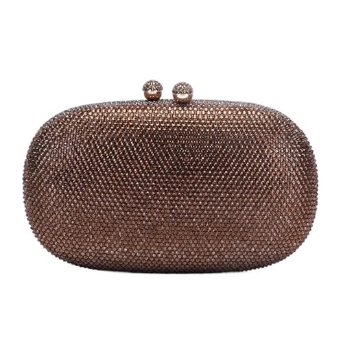 GMGQJST Clutch 28 Farben Damen Orange/Grün Abendtaschen Steine ​​Clutch Bags for Hochzeit Party Braut Strass Geldbörse Dame Handtaschen und Geldbörsen(Brown) von GMGQJST