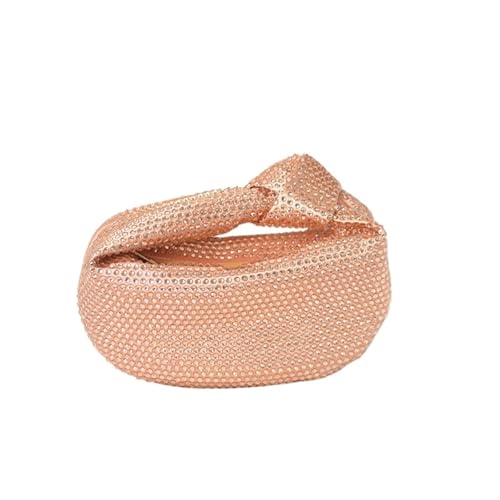 GMGQJST Clutch Bling Knotted Strass Abend Tote Tasche Kristalle Clutch Handtasche for Frauen Party Schulter Handtasche Tasche(Brown) von GMGQJST