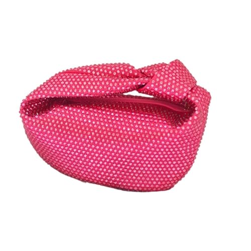 GMGQJST Clutch Bling Knotted Strass Abend Tote Tasche Kristalle Clutch Handtasche for Frauen Party Schulter Handtasche Tasche(Fushia) von GMGQJST