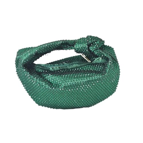 GMGQJST Clutch Bling Knotted Strass Abend Tote Tasche Kristalle Clutch Handtasche for Frauen Party Schulter Handtasche Tasche(Green) von GMGQJST