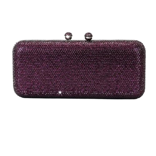 GMGQJST Clutch Design Damen Hochzeit Party Abendessen Kristall Gold Silber Diamant Abend Clutch(Purple) von GMGQJST