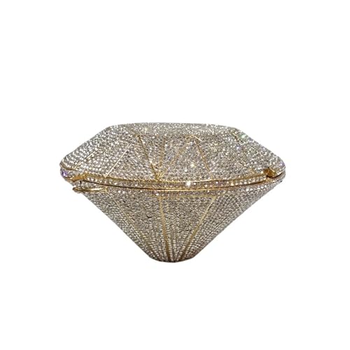 GMGQJST Clutch Diamantring-Form-Tasche Diamanten Clutch Taschen Frauen Prom Abendtaschen Designer Handtaschen Clutch Geldbörse Brieftasche(Beige) von GMGQJST