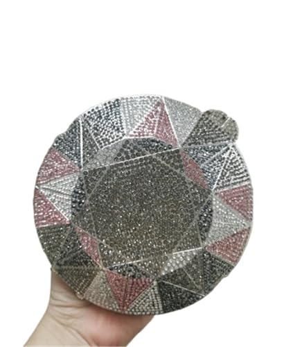 GMGQJST Clutch Diamantring-Form-Tasche Diamanten Clutch Taschen Frauen Prom Abendtaschen Designer Handtaschen Clutch Geldbörse Brieftasche(Dark Grey) von GMGQJST
