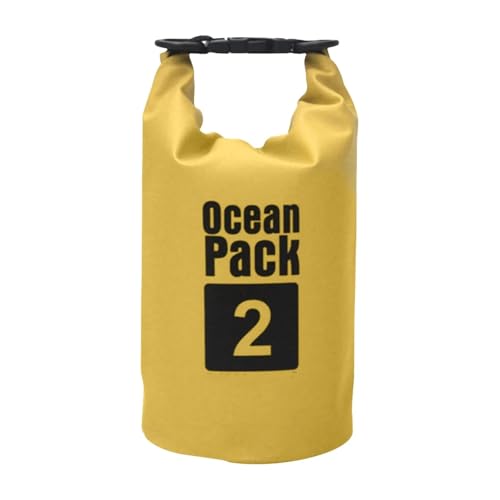 GMGQJST Dry Bag Rucksack 2L/3L/5L/10L Wasserdichter Dry Bag Packsack Schwimmen Rafting Kajakfahren Fluss Trekking Schwimmen Segeln Kanu Bootfahren Wassersack(Yellow 2L) von GMGQJST