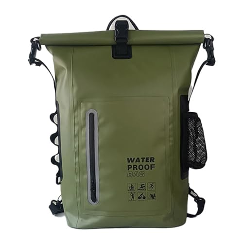 GMGQJST Dry Bag Rucksack wasserdichte Kajak Dry Bag Drift Schwimmen Rucksack Große Fluss Trekking Schulter Strand Tauchen Trocken Rafting Kanu PVC Camping Tasche(Green) von GMGQJST