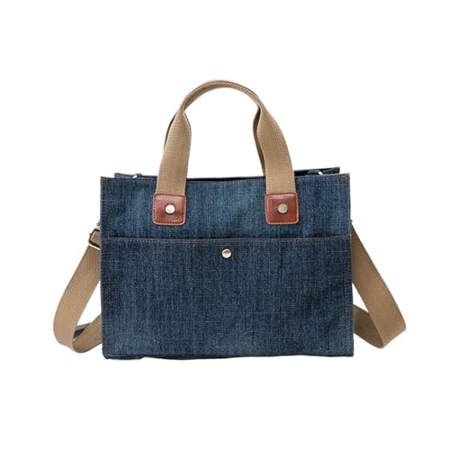 GMGQJST Jeans Tasche Damen Denim Handtaschen for Frauen Schulter Umhängetasche Pendeln Büro Totes for Damen Blau(Dark blue) von GMGQJST
