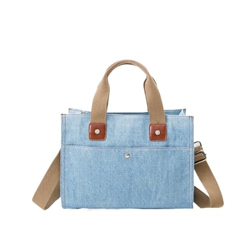 GMGQJST Jeans Tasche Damen Denim Handtaschen for Frauen Schulter Umhängetasche Pendeln Büro Totes for Damen Blau(Light blue) von GMGQJST