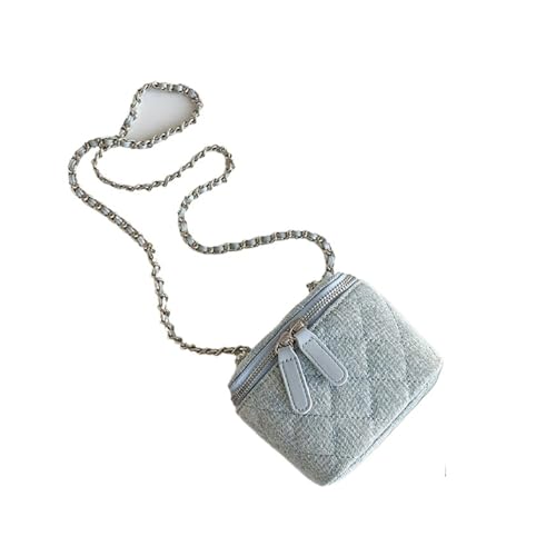 GMGQJST Jeans Tasche Damen Einfache Denim Tasche Retro Mini Umhängetaschen Frauen Einzelnen Schulter Kette Kleine Quadratische Packung(Light Blue) von GMGQJST
