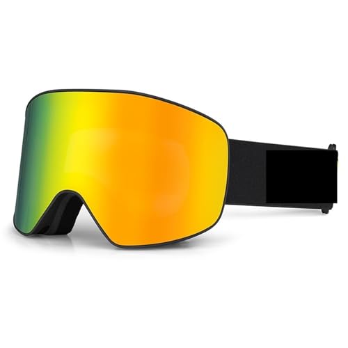 GMGQJST Motocross Brille Professional Ski Glasses Men Women Anti-fog Snow Skiing Protection Winter Adult Sport(Black black lens) von GMGQJST