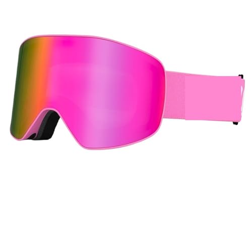 GMGQJST Motocross Brille Professional Ski Glasses Men Women Anti-fog Snow Skiing Protection Winter Adult Sport(Pink set) von GMGQJST