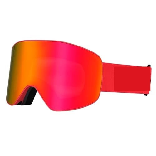 GMGQJST Motocross Brille Professional Ski Glasses Men Women Anti-fog Snow Skiing Protection Winter Adult Sport(Red fra red lens) von GMGQJST