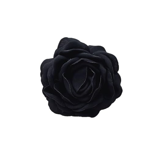 Haarschmuck Blumen 3 stücke Stereoskopische Rose Blume for Frauen Elegante Rückseite Der Kopf Haar Shark Clip(Black) von GMGQJST