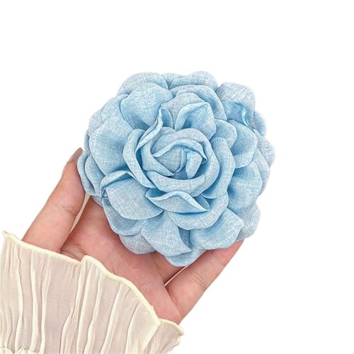 Haarschmuck Blumen 3 stücke Stereoskopische Rose Blume for Frauen Elegante Rückseite Der Kopf Haar Shark Clip(Blue) von GMGQJST