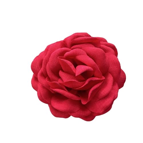 Haarschmuck Blumen 3 stücke Stereoskopische Rose Blume for Frauen Elegante Rückseite Der Kopf Haar Shark Clip(Red) von GMGQJST