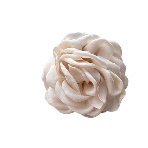 Haarschmuck Blumen 3 stücke Stereoskopische Rose Blume for Frauen Elegante Rückseite Der Kopf Haar Shark Clip(White) von GMGQJST