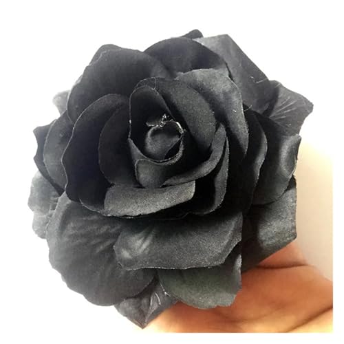 Haarschmuck Blumen 3PCS Rose Künstliche Blume Haarnadel Braut Hochzeit Party Brosche Frauen Haar Clips Headwear(Black) von GMGQJST