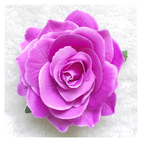 Haarschmuck Blumen 3PCS Rose Künstliche Blume Haarnadel Braut Hochzeit Party Brosche Frauen Haar Clips Headwear(Purple red) von GMGQJST