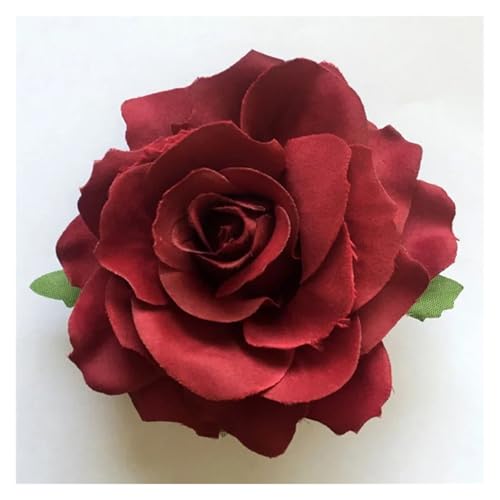 Haarschmuck Blumen 3PCS Rose Künstliche Blume Haarnadel Braut Hochzeit Party Brosche Frauen Haar Clips Headwear(Red) von GMGQJST