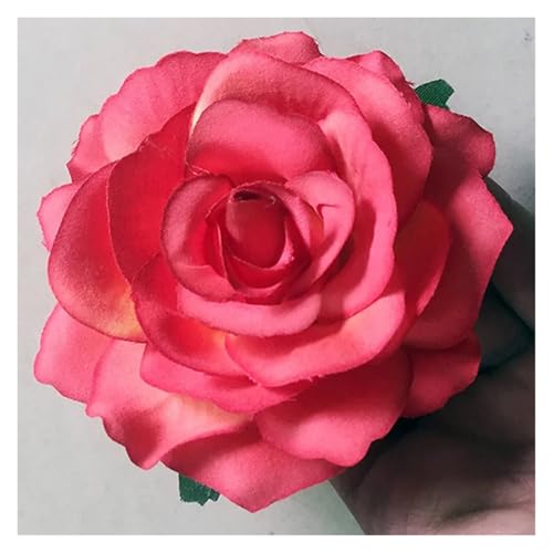 Haarschmuck Blumen 3PCS Rose Künstliche Blume Haarnadel Braut Hochzeit Party Brosche Frauen Haar Clips Headwear(Sunset red) von GMGQJST