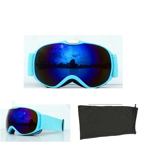 Motocross Brille Children Ski Goggles Anti-fog Double Layer Skiing Glasses Kids Snowboard Winter Outdoor Sports Goggle for Age 4-14(XJ-ET-LA-BU) von GMGQJST