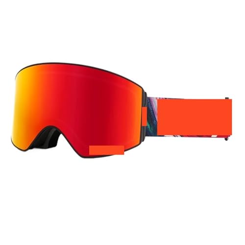 Motocross Brille Magnetic Ski Goggles Quick-Change Anti-fog Snowboard Goggles Professional Double Layer Lens Ski Eyewear For Men Women(Red) von GMGQJST