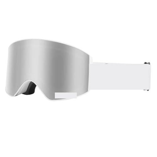 Motocross Brille Magnetic Ski Goggles Quick-Change Anti-fog Snowboard Goggles Professional Double Layer Lens Ski Eyewear For Men Women(Silver-white) von GMGQJST