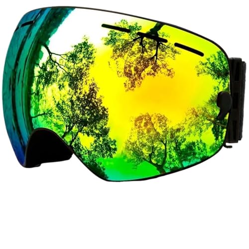 Motocross Brille Ski Goggles,Winter Snow Sports Goggles with Anti-fog UV Protection for Men Women Youth Interchangeable Lens - Premium Goggles(C4 Black Gold) von GMGQJST