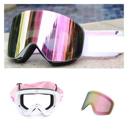 Motocross Brille Ski Goggles Magnetic Double Layer Lens Magnet Skiing Anti-fog Snowboard Men Ski Glasses Eyewear Oculos Snowboard(Frame and lens 1) von GMGQJST