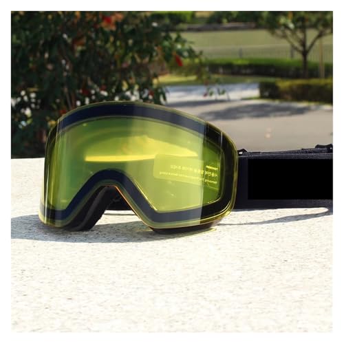 Motocross Brille Ski Goggles Magnetic Double Layer Lens Magnet Skiing Anti-fog Snowboard Men Ski Glasses Eyewear Oculos Snowboard(Frame and lens 14) von GMGQJST