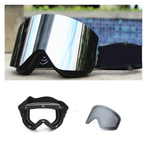 Motocross Brille Ski Goggles Magnetic Double Layer Lens Magnet Skiing Anti-fog Snowboard Men Ski Glasses Eyewear Oculos Snowboard(Frame and lens 2) von GMGQJST